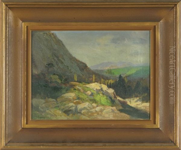 Depicting A California Landscape Oil Painting by Charles Dickman