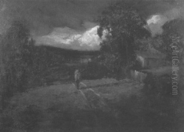 Rural Landscape With Figure by Charles Dickman