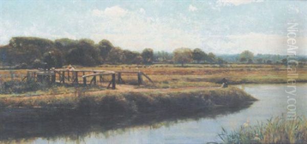 Walsham Meads Oil Painting by Frank Dicksee