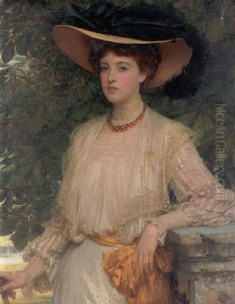 Portrait Of Margaret, Daughter Of J.c. Im Thurn Esq. Oil Painting by Frank Dicksee