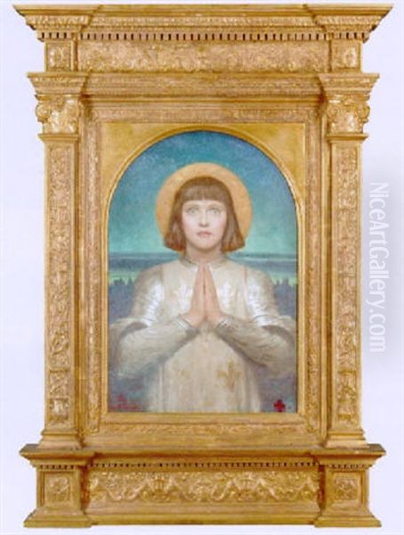 Joan Of Arc Oil Painting by Frank Dicksee