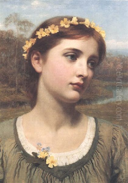 Spring Maiden Oil Painting by Frank Dicksee