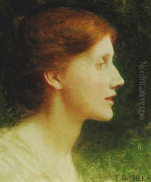 Portrait Of Agnes Foster Oil Painting by Frank Dicksee