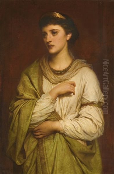 A Roman Maiden Oil Painting by Thomas Francis Dicksee