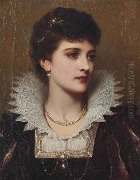 Amy Robsart Oil Painting by Thomas Francis Dicksee