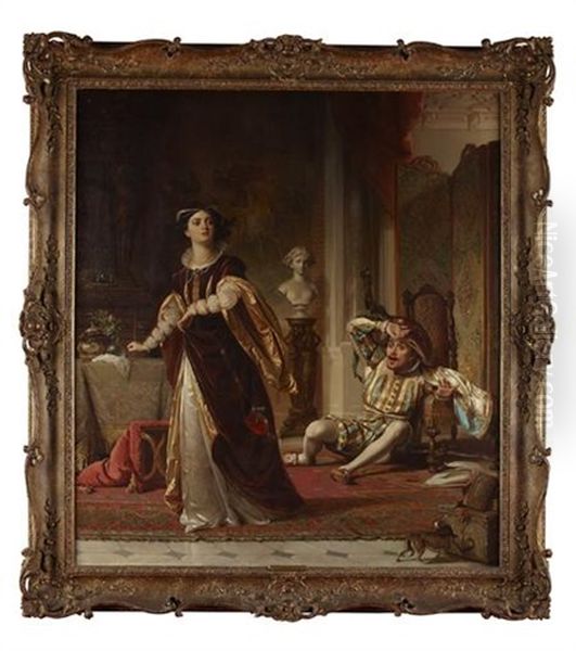 Kate From The Taming Of The Shrew Oil Painting by Thomas Francis Dicksee