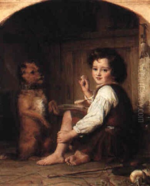 Begging For Bread Oil Painting by Thomas Francis Dicksee