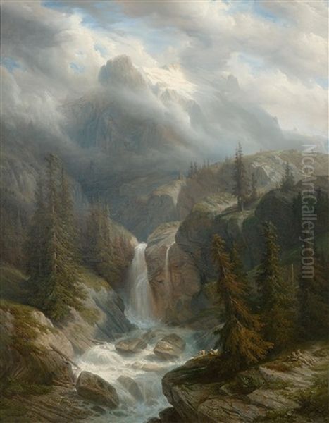 Rosenlaui Near Meiringen Oil Painting by Francois Diday