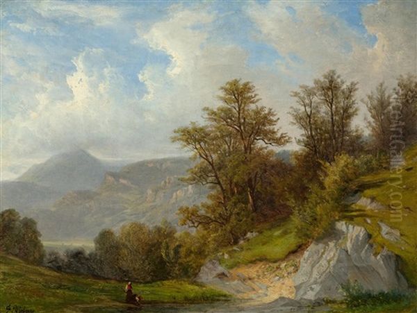 Landscape Near Meiringen Oil Painting by Francois Diday