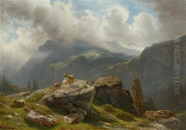 Entree De La Vallee De Melchtal A Engstellen Alp Oil Painting by Francois Diday