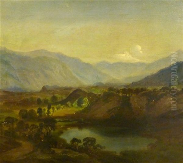 Lac De Sierre Oil Painting by Francois Diday