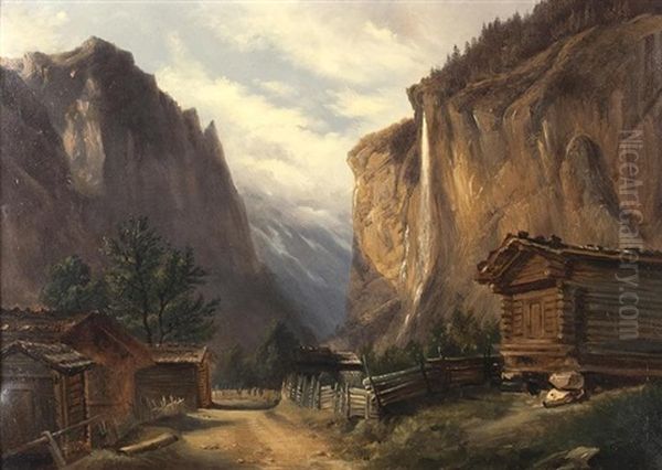 Paysage De Montagne Oil Painting by Francois Diday