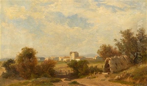 Landschaft Bei St. Raphael Oil Painting by Francois Diday