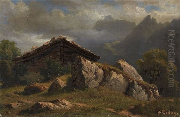 Mountain Cabin Near Frenieres Oil Painting by Francois Diday