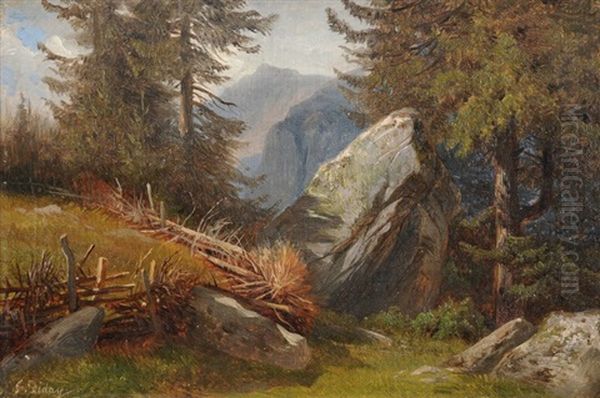 Alpine Landschaftsstudie Oil Painting by Francois Diday