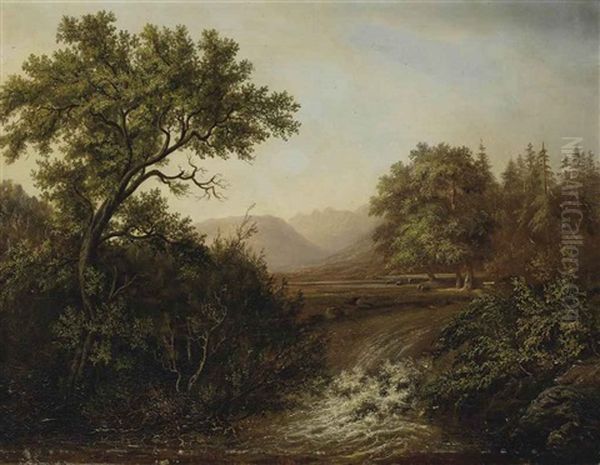 La Vallee De L'arve Oil Painting by Francois Diday