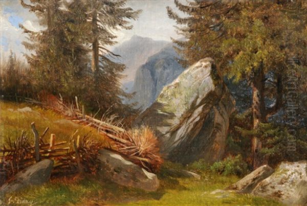 Alpine Landschaftsstudie Oil Painting by Francois Diday