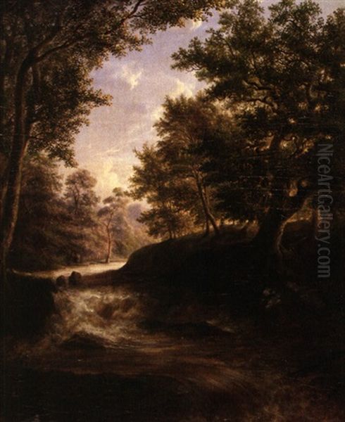 Wildbach Oil Painting by Francois Diday