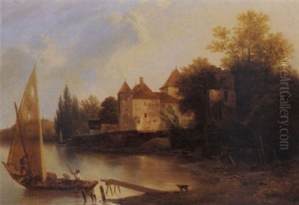 Chateau Saint-saphorin Oil Painting by Francois Diday