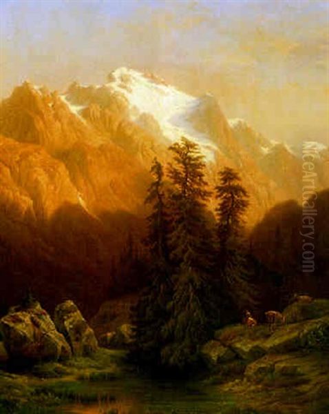 Berglandschaft Oil Painting by Francois Diday