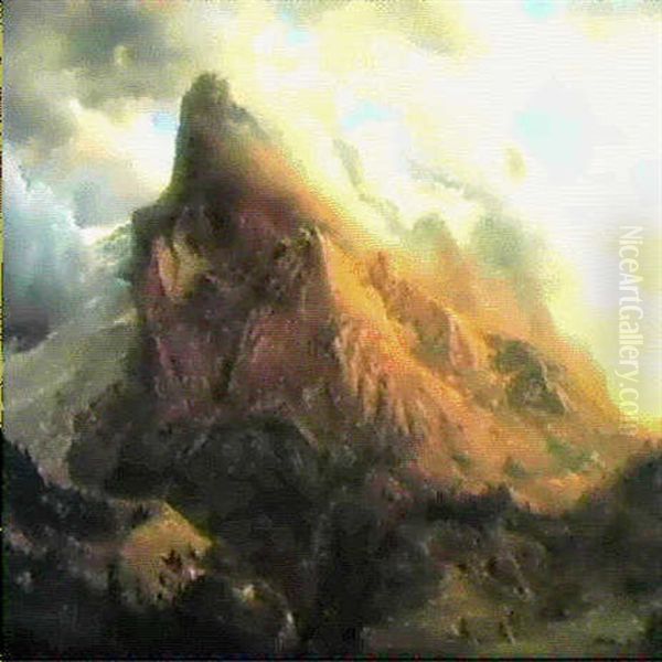 Wellhorn Et Glacier De Rosenlaui Oil Painting by Francois Diday