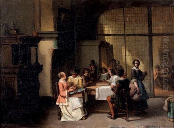 Scene De Jeux Dans Un Interieur by Henri Diddaert