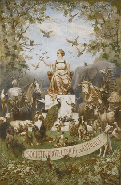 Societe Protectrice Des Animaux Oil Painting by Jules Didier