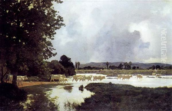 Un Gue Dans Le Morvan Oil Painting by Jules Didier