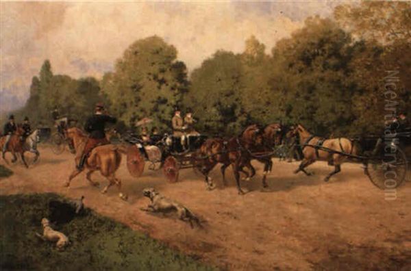 Au Bois De Boulogne Oil Painting by Jules Didier