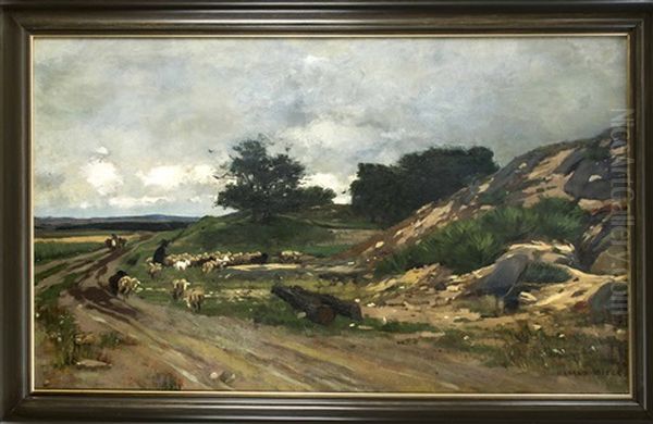 Grose Landschaft Mit Schafherde Oil Painting by Harald Hugo Jacob Diecks