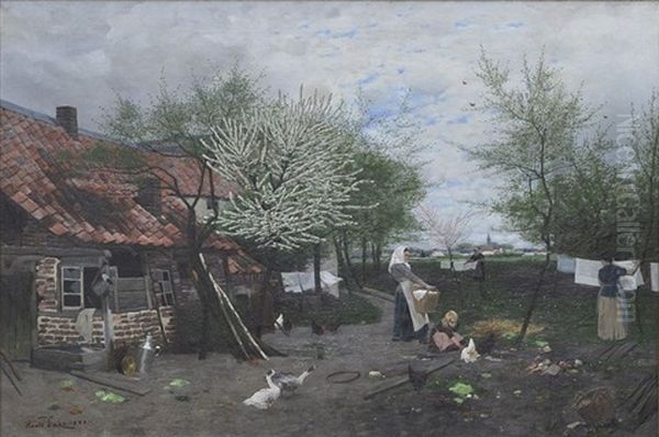 Apriltag/motiv Vom Niederrhein Oil Painting by Harald Hugo Jacob Diecks