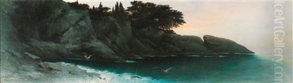 Capri Oil Painting by Karl Wilhelm Diefenbach