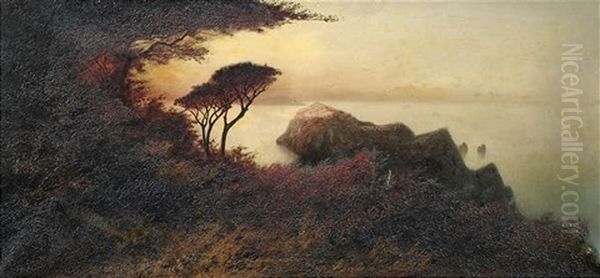 Abendliche Kustenlandschaft Auf Capri Oil Painting by Karl Wilhelm Diefenbach