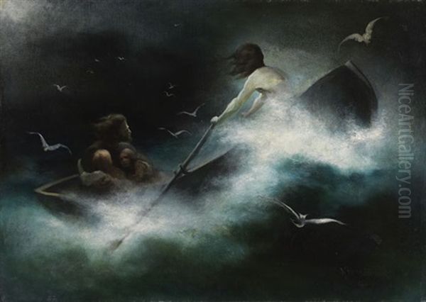 Der Rettung Entgegen Oil Painting by Karl Wilhelm Diefenbach