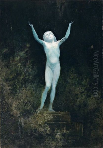 Die Erscheinung Oder Ein Siderischer Korper Oil Painting by Karl Wilhelm Diefenbach