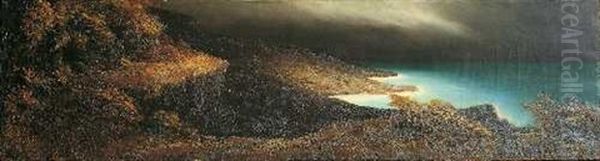 Kustenlandschaft Auf Capri Oil Painting by Karl Wilhelm Diefenbach