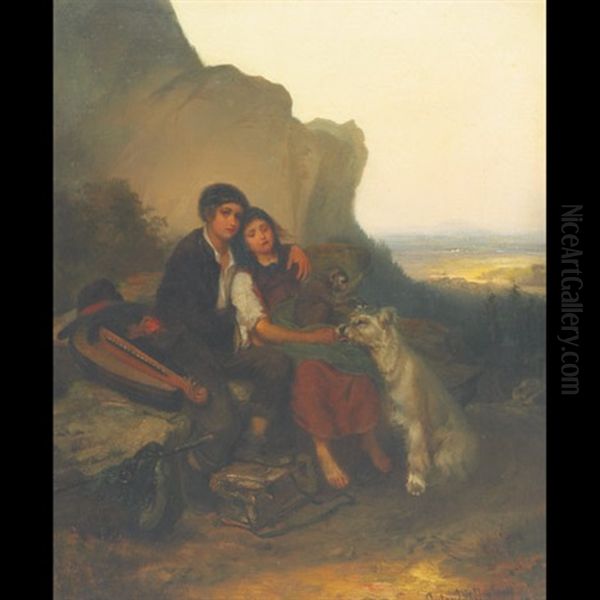 The Savoyards Oil Painting by Anton Heinrich Dieffenbach