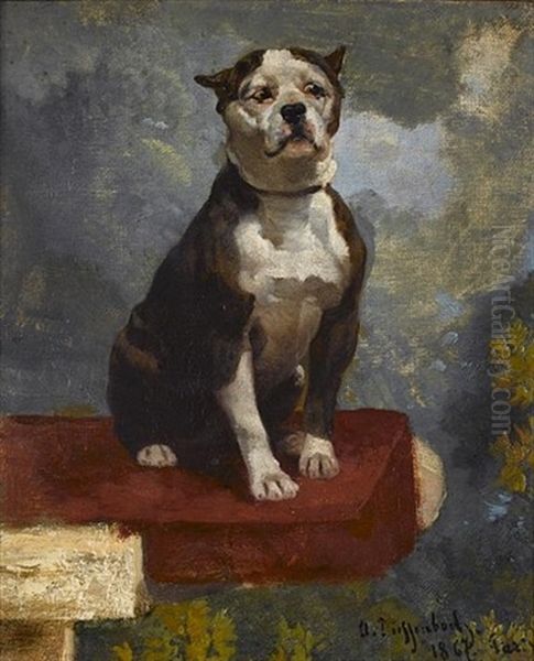 A Quizzical Look Oil Painting by Anton Heinrich Dieffenbach