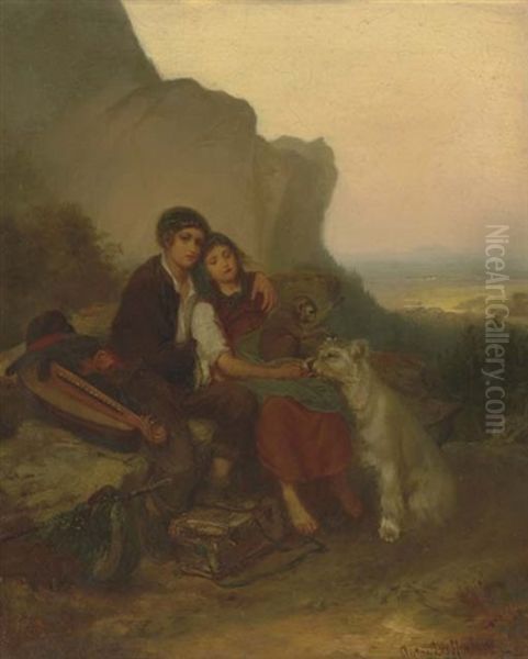 The Savoyards Oil Painting by Anton Heinrich Dieffenbach