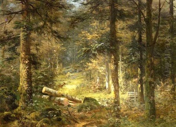 Waldinneres Oil Painting by Anton Heinrich Dieffenbach