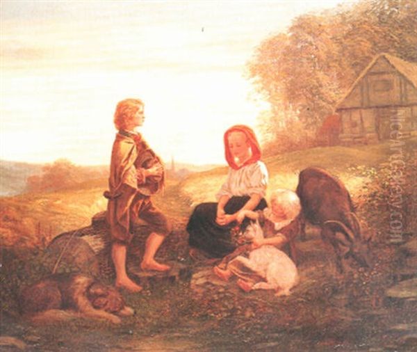 Das Treffen Der Kinder Oil Painting by Anton Heinrich Dieffenbach