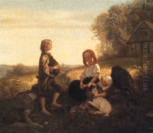 Abendgebet Oil Painting by Anton Heinrich Dieffenbach