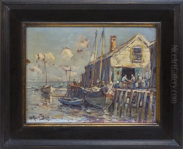 Wharf At Provincetown Oil Painting by Arthur Vidal Diehl