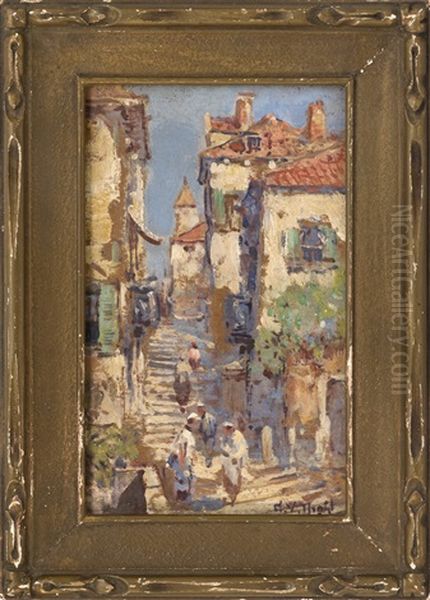 Italian Street Scene Oil Painting by Arthur Vidal Diehl