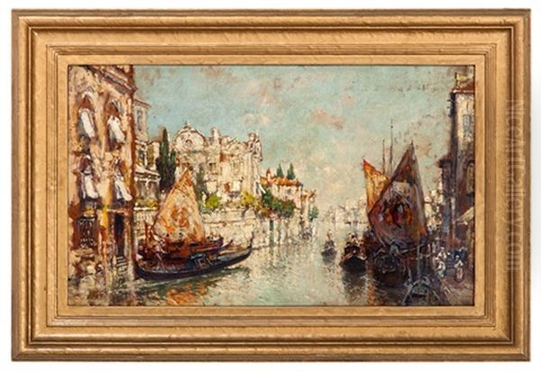 Canal In Venice Oil Painting by Arthur Vidal Diehl