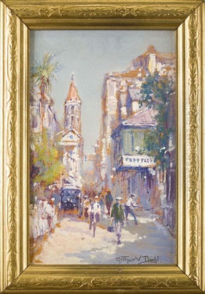 St. George Street, St. Augustine, Florida Oil Painting by Arthur Vidal Diehl