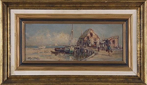 Provincetown Wharf Scene Oil Painting by Arthur Vidal Diehl