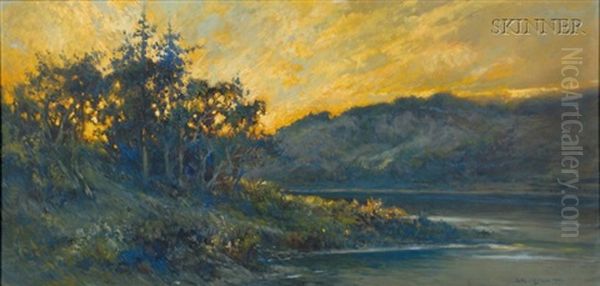 Cape Cod Glory, New Wellfleet Massachusetts, Gull Pond Oil Painting by Arthur Vidal Diehl