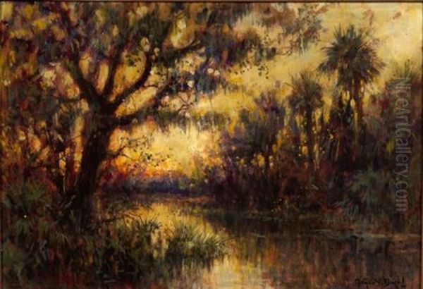 Florida River View Oil Painting by Arthur Vidal Diehl