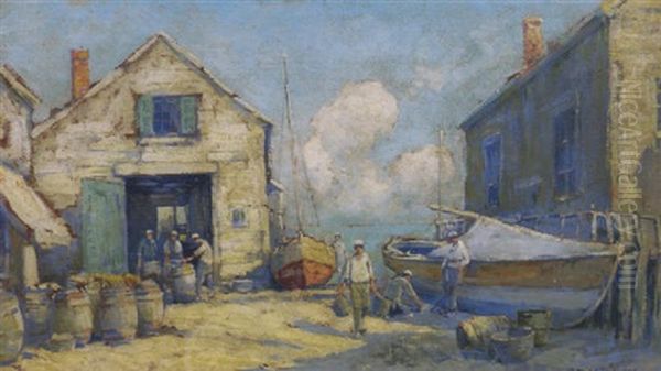 Provincetown Docks Oil Painting by Arthur Vidal Diehl